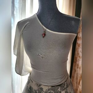 Express Sprakling White Blouse with drappey Sleeve